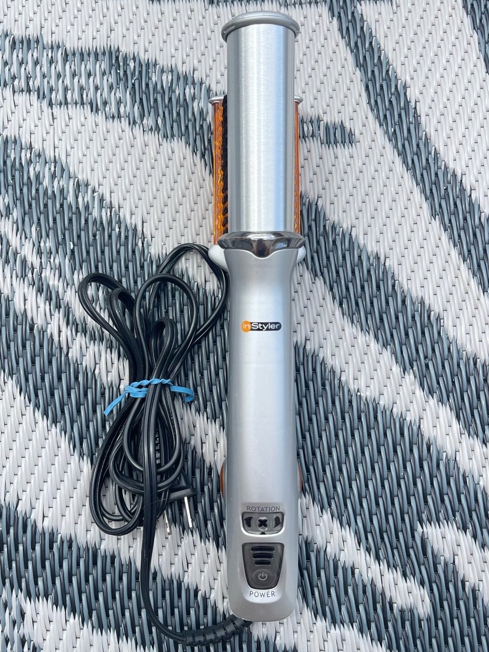 InStyler Rotating Hair Straightening Curling Hot Iron 1 1/4" IS1000 Silver Works